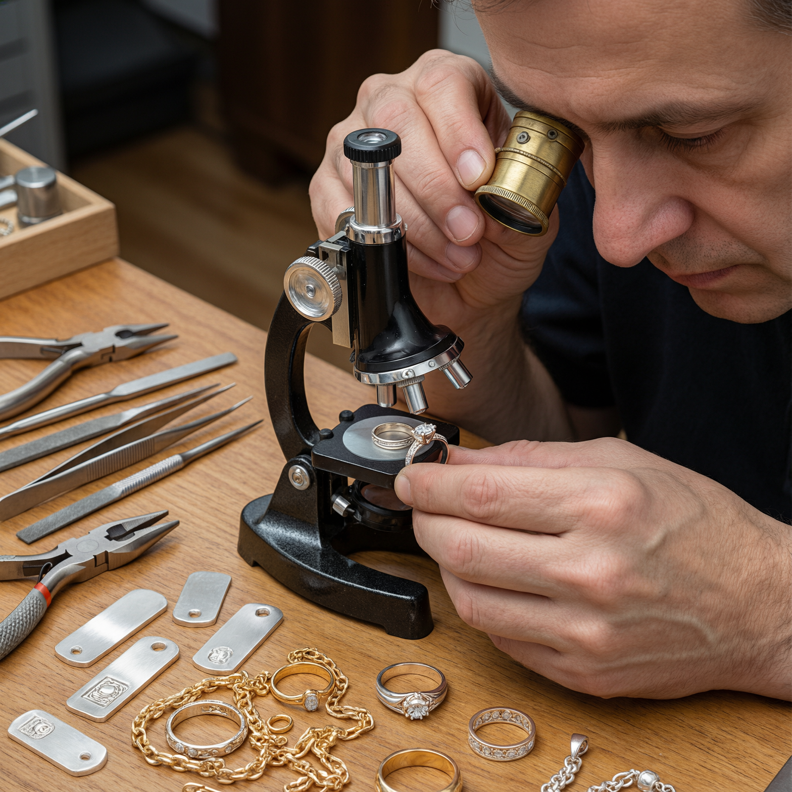 Precious metal hallmarks reference guide showing purity stamps