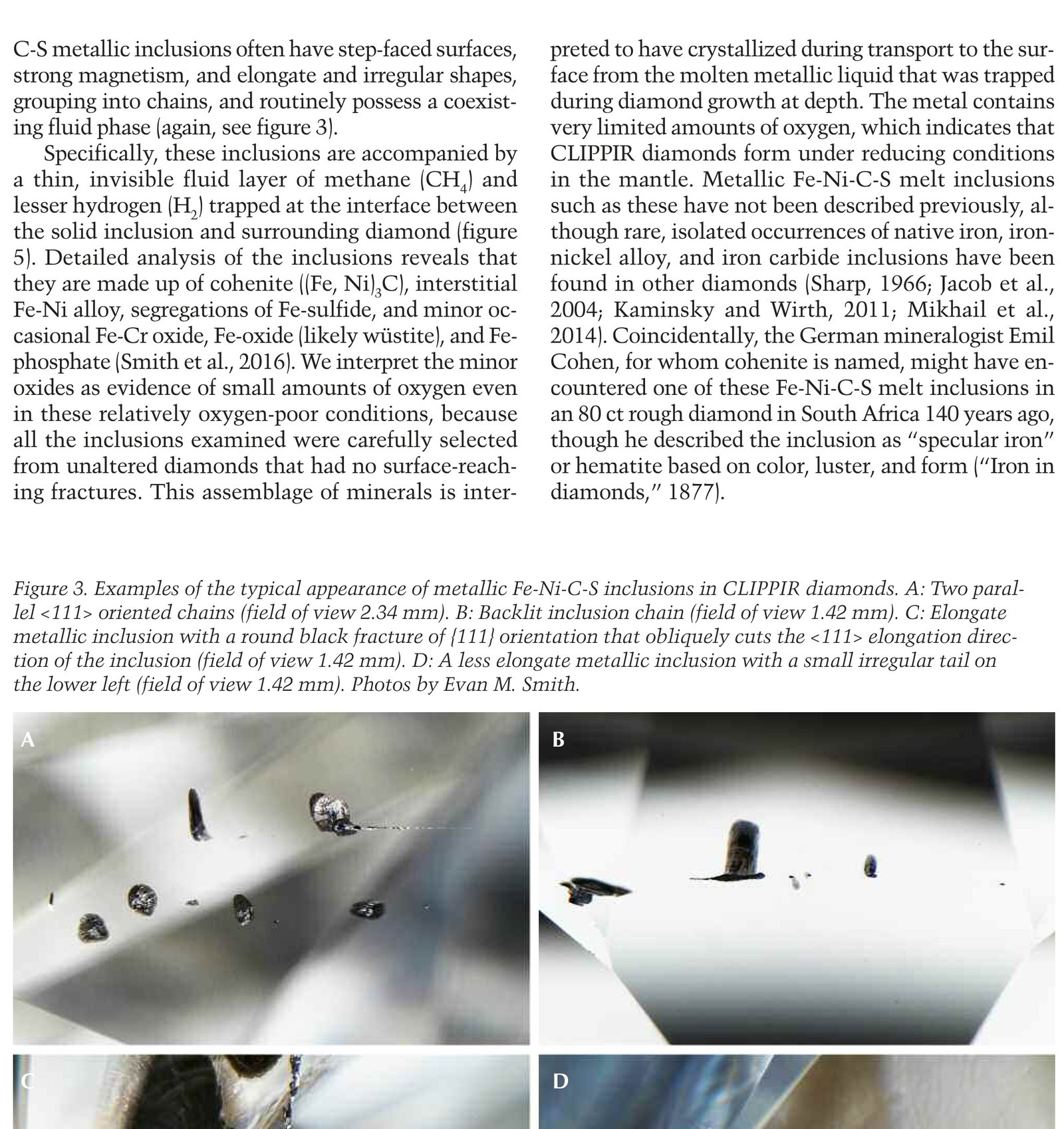 Solidified iron nickel carbon sulfur melt inclusions trapped in CLIPPIR diamonds
