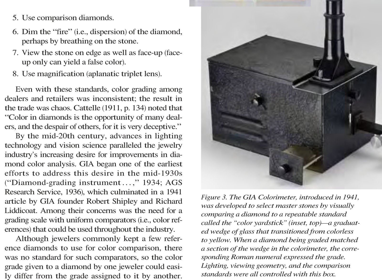 Original GIA Colorimeter developed in 1941 by Robert M Shipley