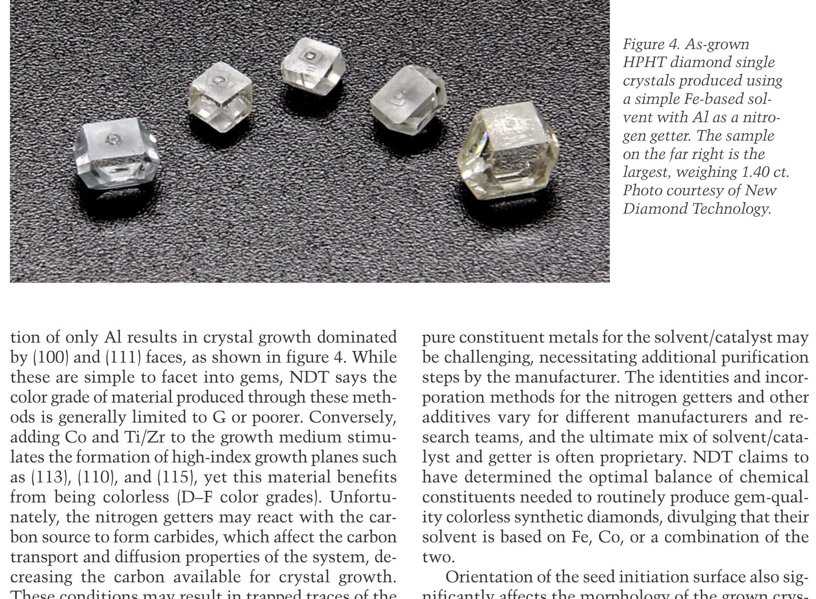 As-grown HPHT synthetic diamond displaying cuboctahedral morphology