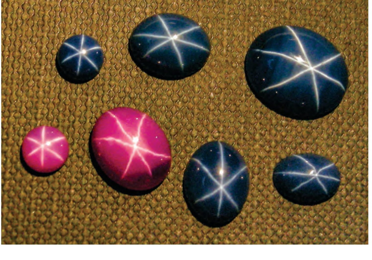 Linde synthetic star rubies and sapphires